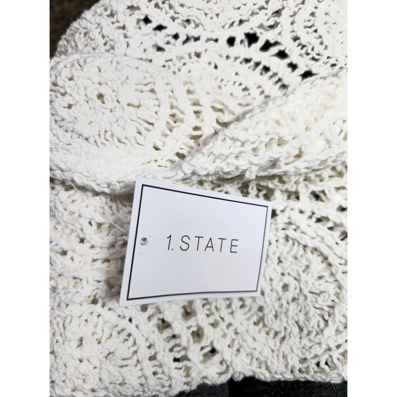 1.STATE Antique White Crochet Medallion Tank Top Scalloped Hem Size Small NWT - Picture 6 of 7